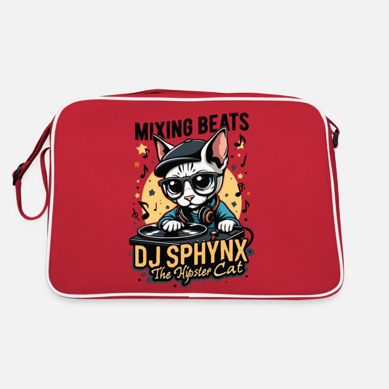 SPHYNX CAT DER HIPSTER-DJ Retro Tasche