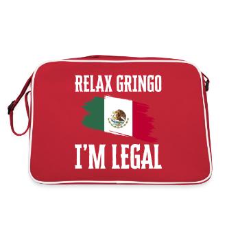 Relax Gringo I'm Legal Funny Immigration - Retro Bag - red/white - Back