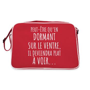 idée cadeau message humour drole homme femme rigol - Sac Retro - rouge/blanc - Dos