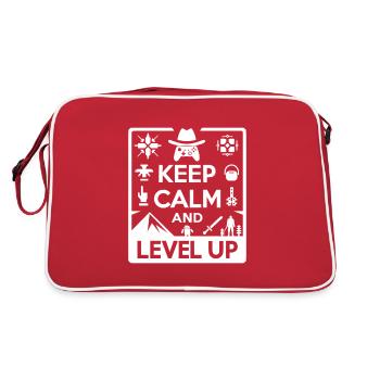Keep Calm and Level Up - Retro Bag - red/white - Back