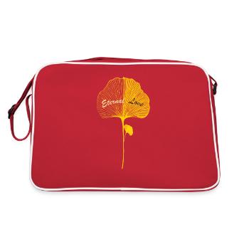 Gelbes Ginkgoblatt Yellow Ginkgo Leaf - Retro Bag - red/white - Back
