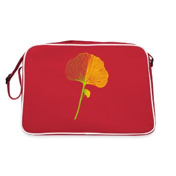 Ginkgo-Blatt-Kunst Ginkgo Feuille Art - Sac Retro - rouge/blanc - Dos