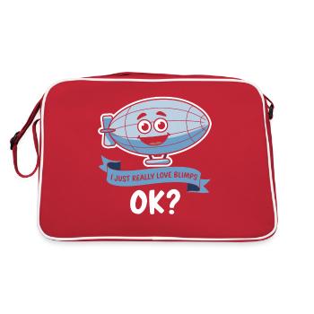 I Just Really Love Blimps OK? – Funny Cartoon L - Retro Bag - red/white - Back