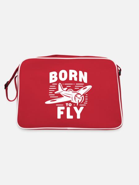 Born to Fly - Retro Bag - red/white - Back