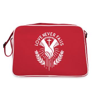 Love Never Fails - Retro Bag - red/white - Back