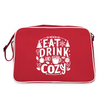 Eat Drink and Be Cozy - Retro Bag - red/white - Back