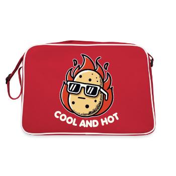 Cool Et Chaud Drôle Pomme De Terre Mignon Frites - Sac Retro - rouge/blanc - Dos