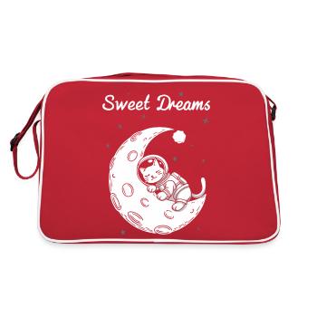CATS SLEEP ON THE MOON - Retro Bag - red/white - Back
