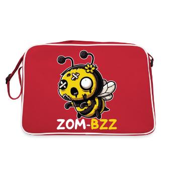 Zombzz Funny Bee As A Zombie Pun - Retro Bag - red/white - Back