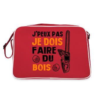 J'peux pas je dois faire du bois - Sac Retro - rouge/blanc - Dos