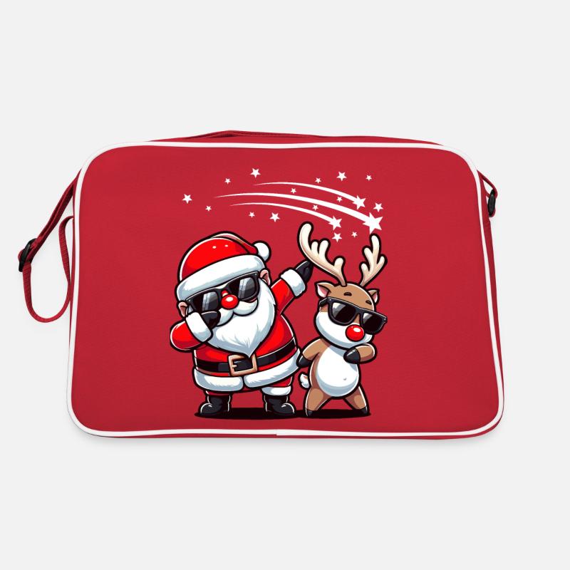 Weihnachtsmann Rentier Dabbing Weihnachtsoutfit Retro Tasche