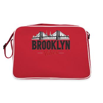 Brooklyn Vibes Bridge New York City New York - Retro Bag - red/white - Back
