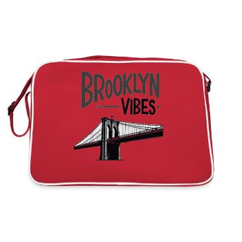 Brooklyn Vibes Bridge New York City New York - Retro Bag - red/white - Back