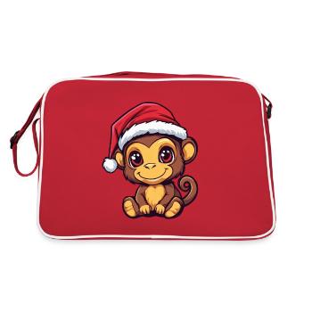 Monkey Christmas - Retro Bag - red/white - Back