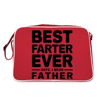 Fart Saying Farting Dad Pups Funny Fart Gift - Retro Bag - red/white - Back