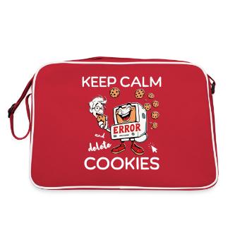 Keep Calm And Delete Cookies IT Nerd - Retro Tasche - Rot/Weiß - Hinten