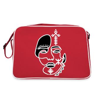 VISAGE TATOUAGE AMAZIGHAVEC DES BIJOUX - Sac Retro - rouge/blanc - Dos