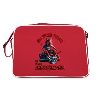J’économise de l’électricité Je conduis des moteurs à combustion - Sac Retro - rouge/blanc - Dos