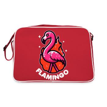 Flamingo Pun Bird Cute - Retro Bag - red/white - Back