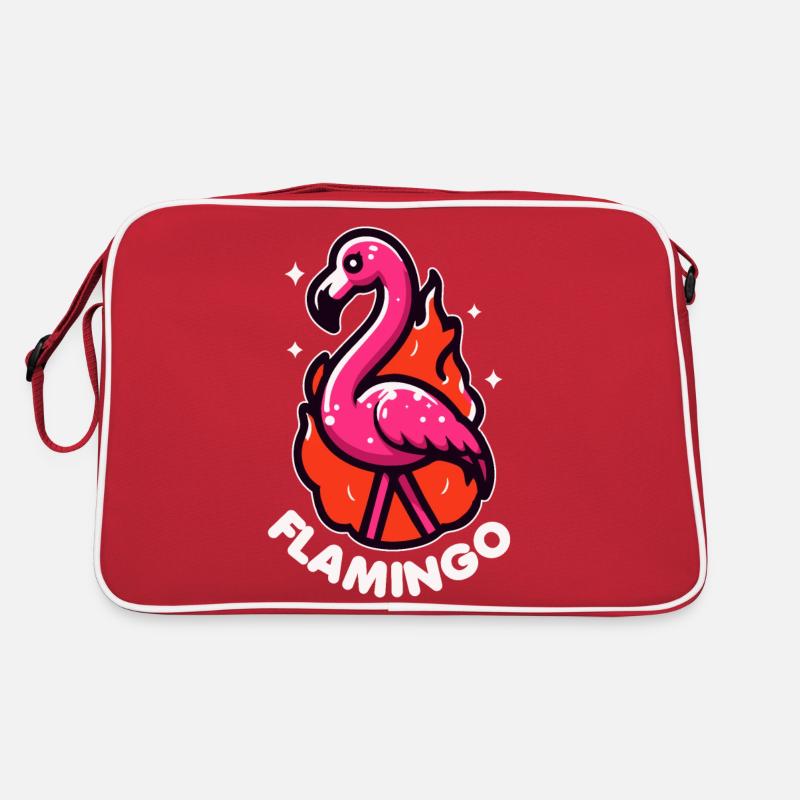 Flamingo Wortspiel Vogel Niedlich Retro Tasche