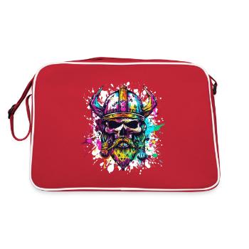 Crâne Viking - Sac Retro - rouge/blanc - Dos
