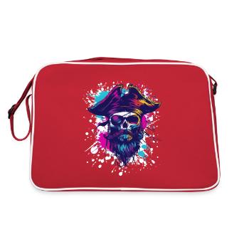 Crâne de pirate - Sac Retro - rouge/blanc - Dos