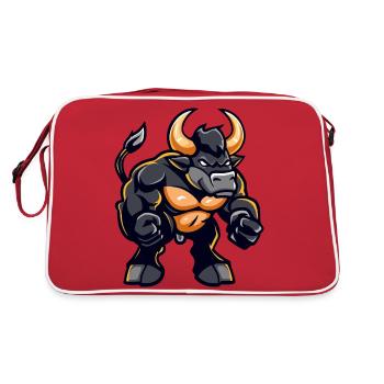 Stier Comic - Retro Tasche - Rot/Weiß - Hinten