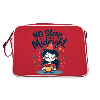 No Sleep Till Midnight - Retro Tasche - Rot/Weiß - Hinten