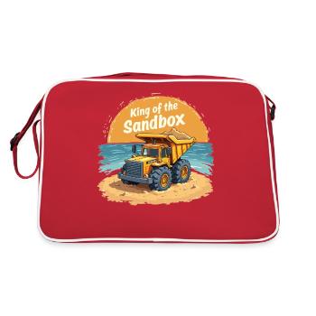 King of the Sandbox – Excavator Design for Kids - Retro Bag - red/white - Back