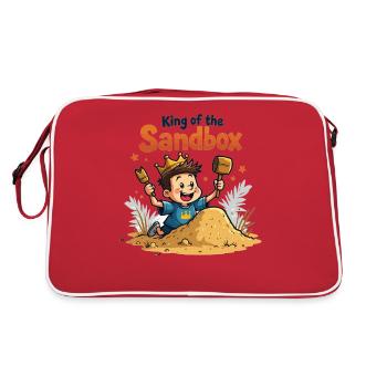 King of the Sandbox – Funny Kids Motif - Retro Bag - red/white - Back