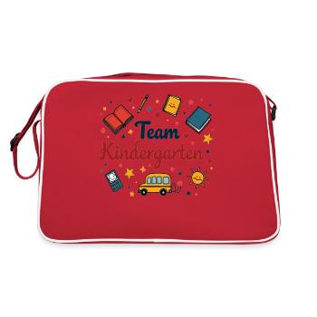 Team Kindergarten – Un design mignon pour les enfants - Sac Retro - rouge/blanc - Dos