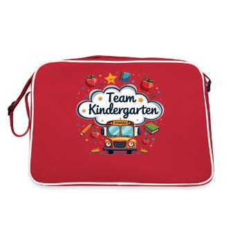Team Kindergarten – Un design mignon pour les enfants - Sac Retro - rouge/blanc - Dos
