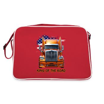 US Truck America with Flag - King of the road - Retro Bag - red/white - Back