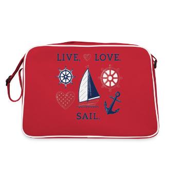 Voile d’amour en direct – Motif de voile maritime - Sac Retro - rouge/blanc - Dos