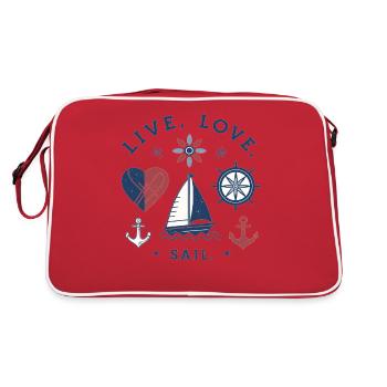 Voile d’amour en direct – Motif de voile maritime - Sac Retro - rouge/blanc - Dos