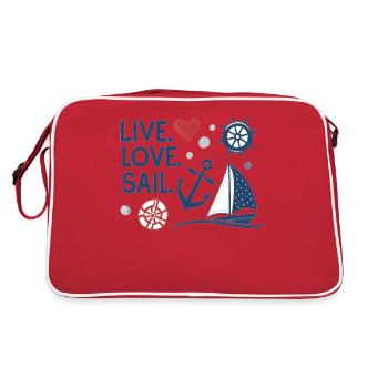 Voile d’amour en direct – Motif de voile maritime - Sac Retro - rouge/blanc - Dos