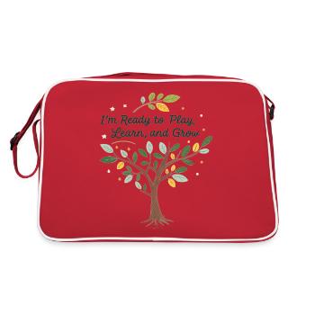 Learning and growing through play – children's motif design - Retro Bag - red/white - Back