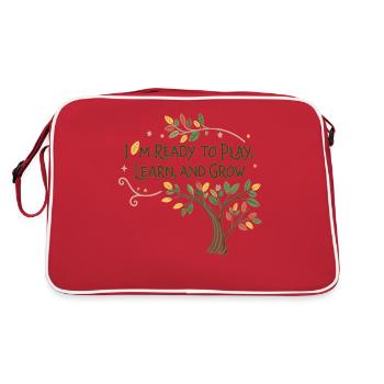 Learning and growing through play – children's motif design - Retro Bag - red/white - Back
