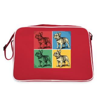 Bouledogue français Pop Art Design - Sac Retro - rouge/blanc - Dos