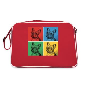 Bouledogue français Pop Art Design - Sac Retro - rouge/blanc - Dos