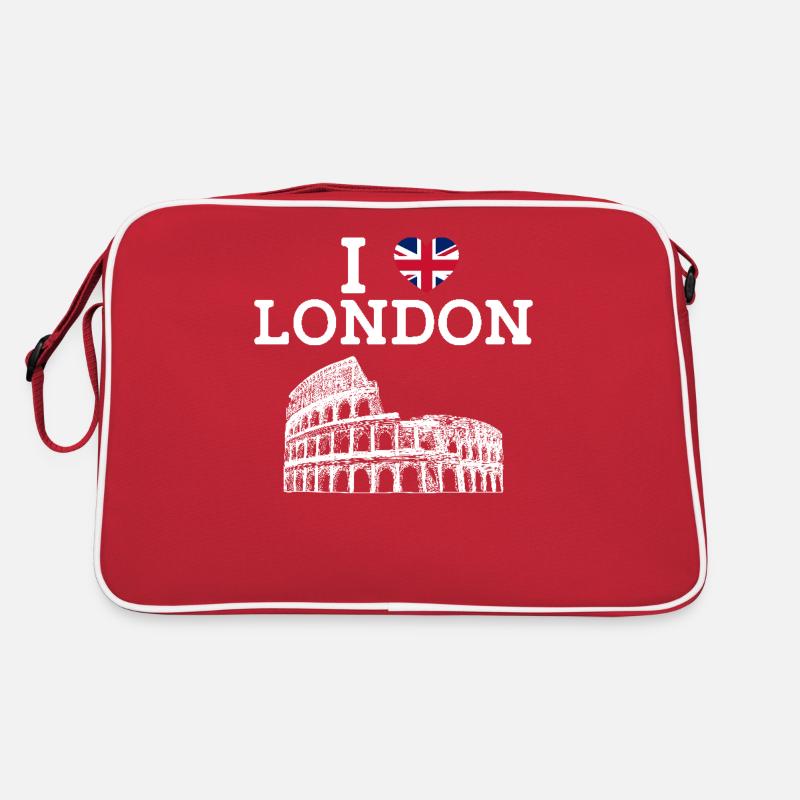 J’aime Londres Colisée Angleterre Drapeau du cœur Londres Sac Retro