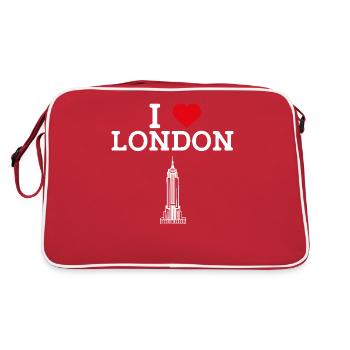 J’aime Londres Cool Empire Tower Paris France Jeu de mots - Sac Retro - rouge/blanc - Dos