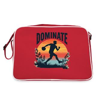 Dominate or Drown – Sporty motif for athletes - Retro Bag - red/white - Back