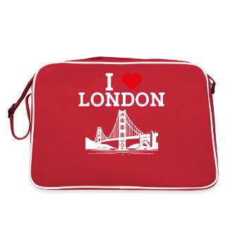 I Love London Golden Gate Cool Paris France Bridge - Sac Retro - rouge/blanc - Dos