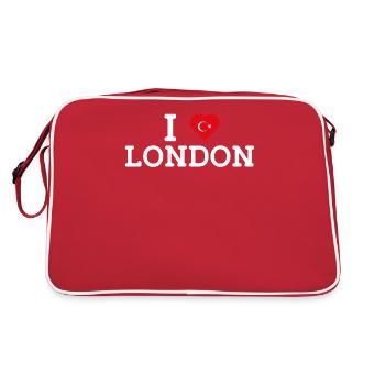 J’aime Londres Amoureux du drapeau turc Paris France Jeu de mots - Sac Retro - rouge/blanc - Dos