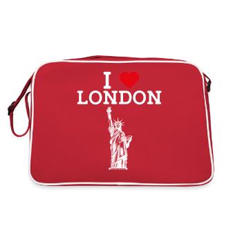 J’aime Londres Statue De La Liberté Coeur Drapeau Paris - Sac Retro - rouge/blanc - Dos