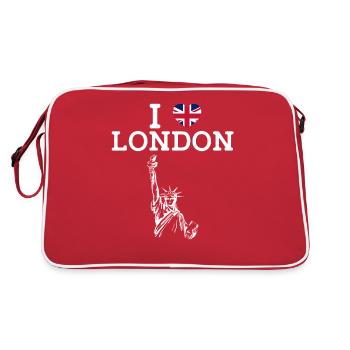 J’aime Londres Statue De La Liberté Paris Coeur Drapeau - Sac Retro - rouge/blanc - Dos