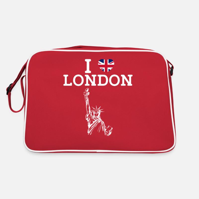 J’aime Londres Statue De La Liberté Paris Coeur Drapeau Sac Retro
