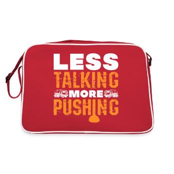 Moins parler Plus Pousser le système d’égout Fosse septique - Sac Retro - rouge/blanc - Dos