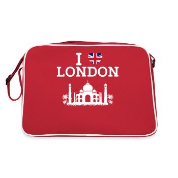 I Love London Taj Mahal Cool Paris France Drapeau - Sac Retro - rouge/blanc - Dos